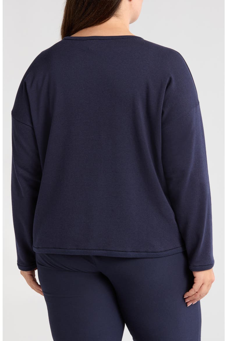 Crewneck Long Sleeve Crop Top, Alternate, color, INK