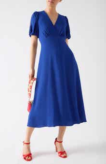 LK Bennett Hermia Short Sleeve Empire Waist Flared Dress