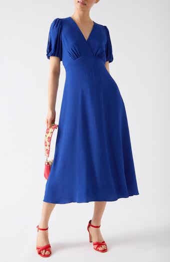 LK Bennett Hermia Short Sleeve Empire Waist Flared Dress