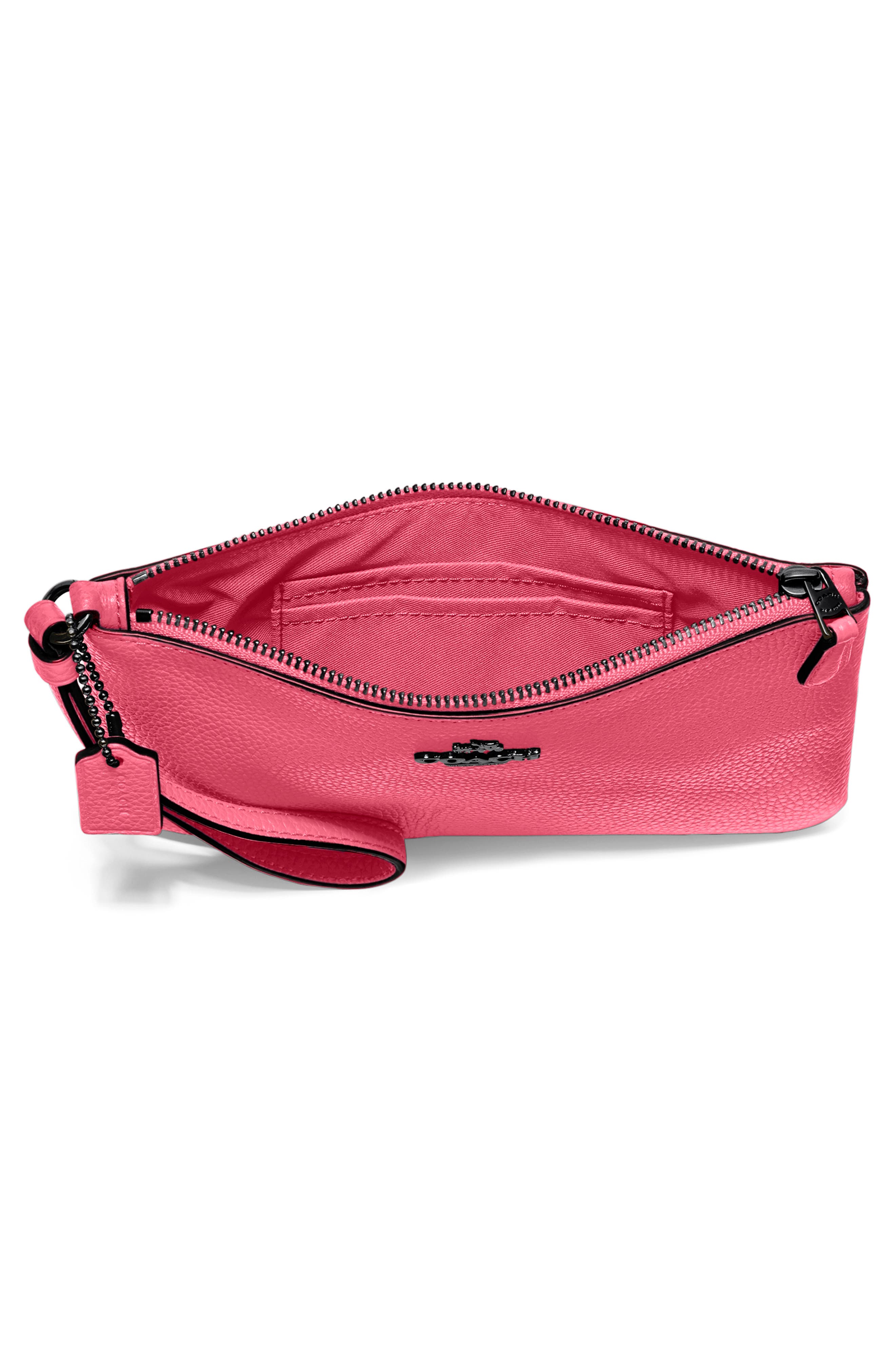 Leather Wristlet, Alternate, color, CANDY PINK