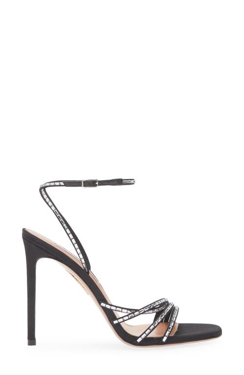Aquazzura Mistica Crystal Embellished Ankle Strap Sandal