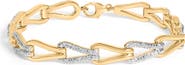 Haus of Brilliance Gold Vermeil 1/7 Cttw Diamond Bold Knot Link Bracelet