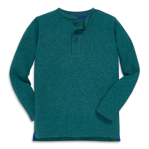 Kids Heathered Long Sleeve Henley Tee (Toddler, Little Kid, Big Kid)