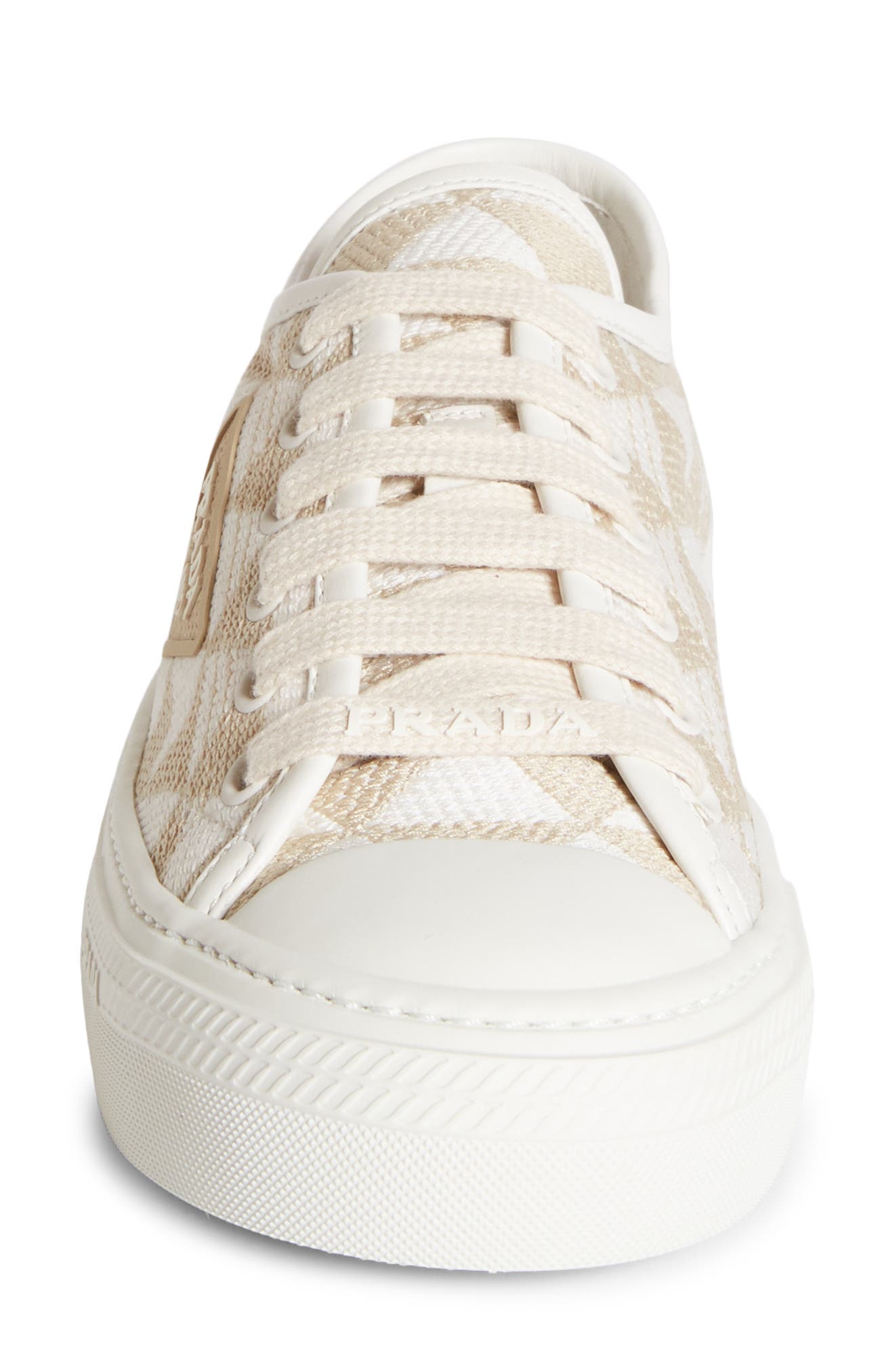 Prada Triangle Jacquard Low Top Sneaker, Alternate, color, 