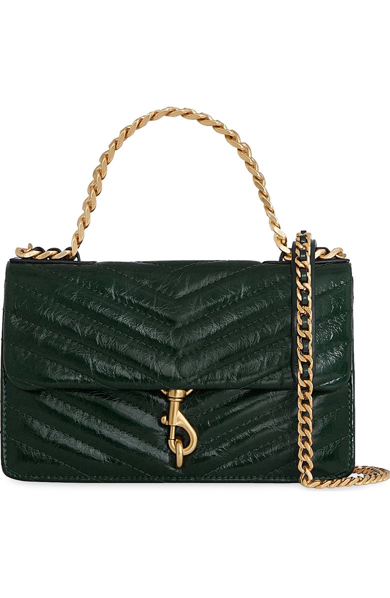 Rebecca Minkoff Mini Edie Quilted Crinkle Leather Crossbody Bag, Main, color,