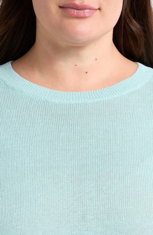 Eileen Fisher Crewneck Wool Sweater In Blue