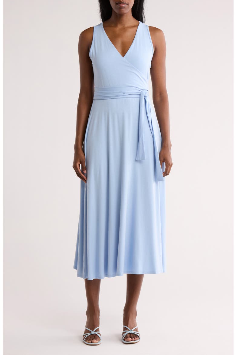 Wrap Midi Dress, Main, color, SKY