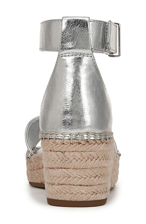 Franco Sarto Pela Espadrille Platform Sandal In Silver Grey