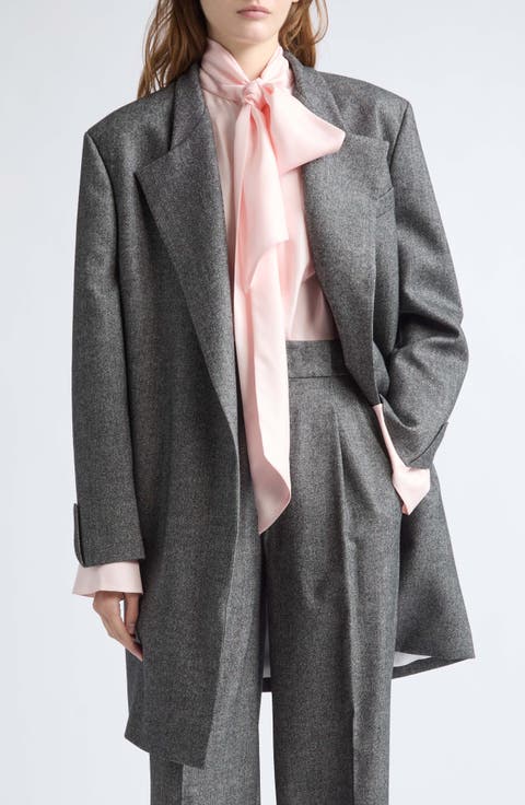 Lauren Stretch Virgin Wool & Cashmere Flannel Short Coat