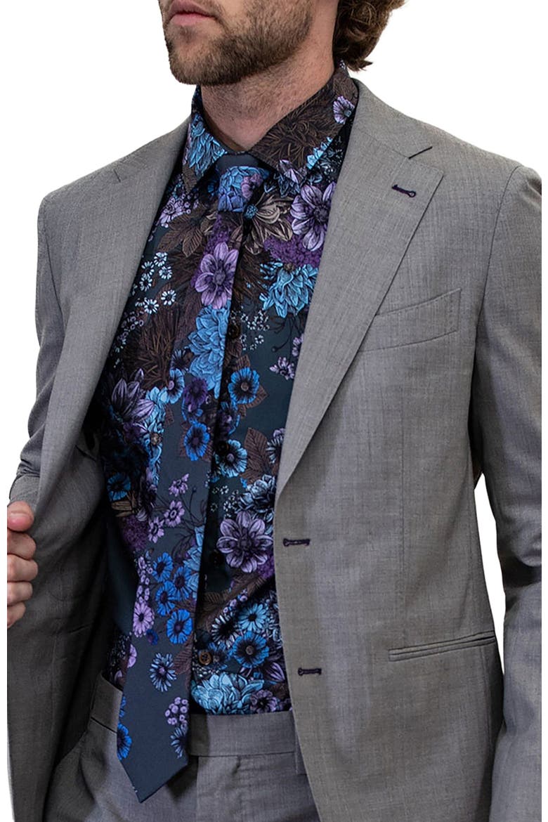 Nicoli Button-Up Shirt, Alternate, color, Marco Floral Charcoal