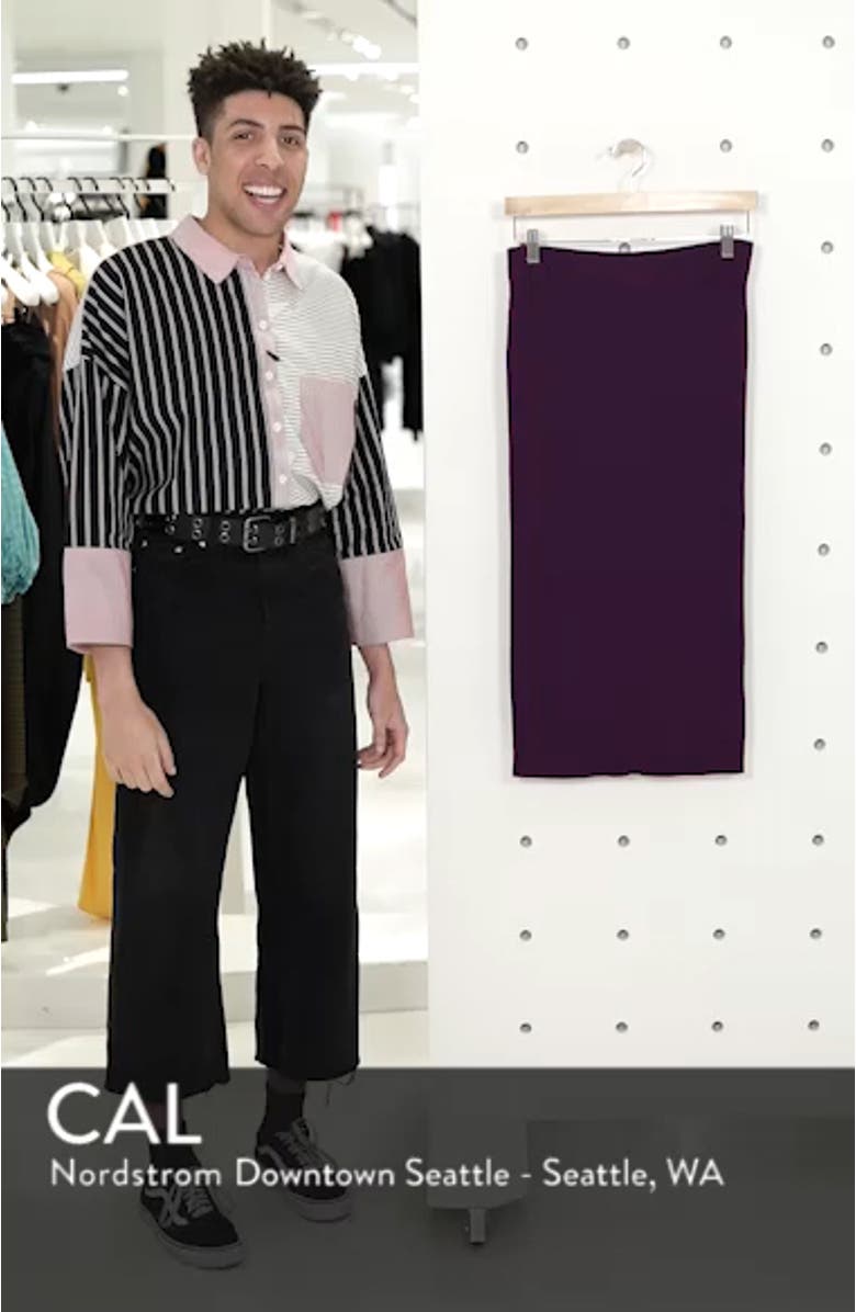 Skinny Ribbed Sweater Midi Skirt, sales video thumbnail