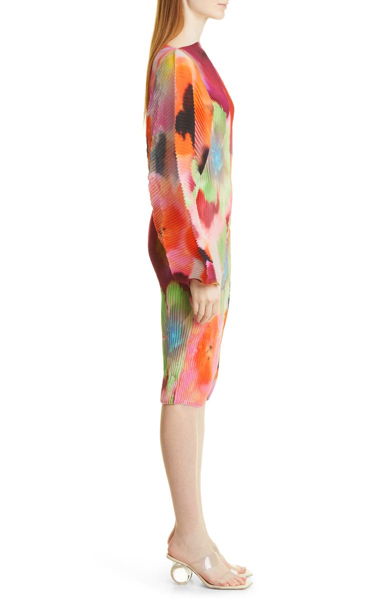 Julia Heuer Ramo Floral Print Plissé Pleated Dress, Alternate, color, 