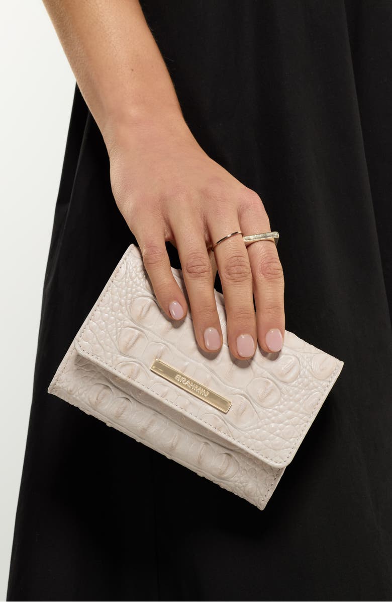 Brahmin Kerra Denim & Croc Embossed Leather Wallet, Alternate, color, Denim