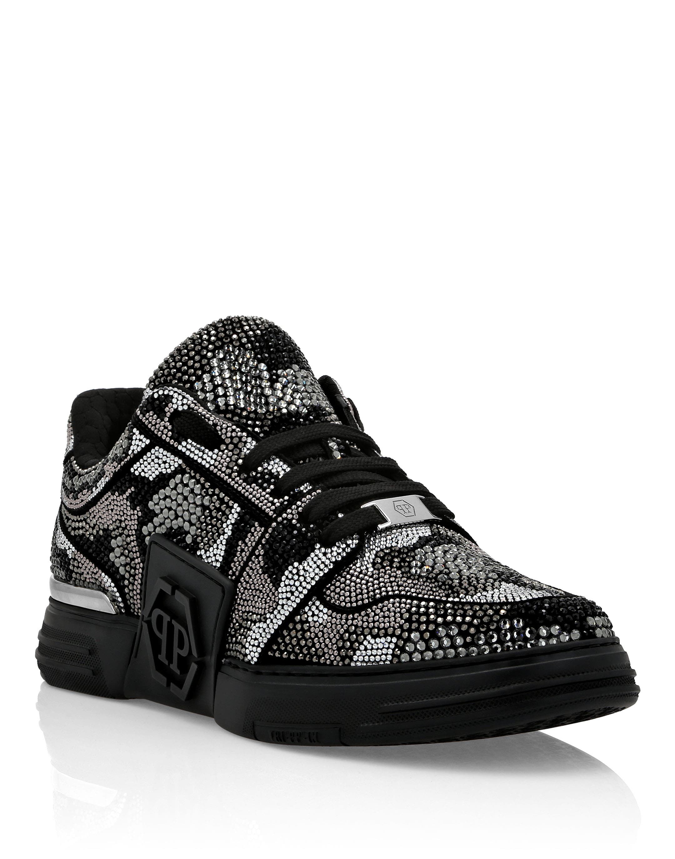 Crystal Royal Street Suede Lo-Top Sneakers Camouflage Unisex, Main, color, black