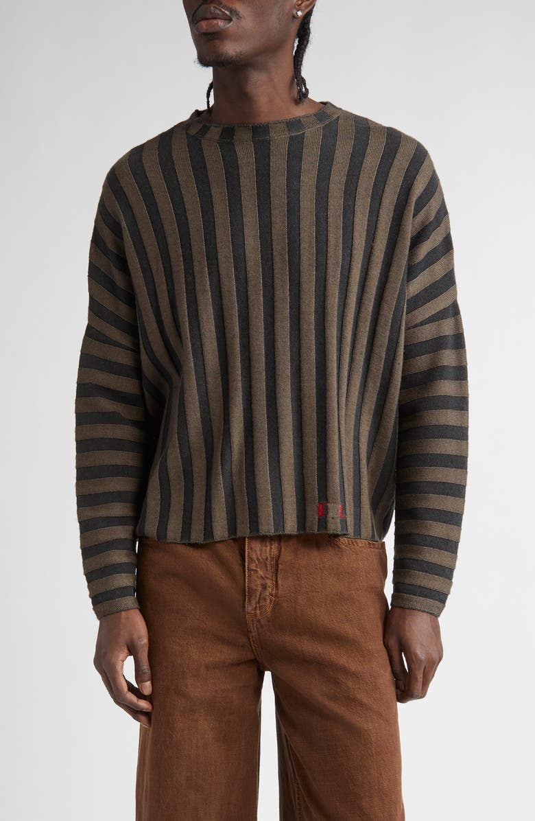 Eckhaus Latta Keyboard Stripe Merino Wool Sweater, Main, color, 