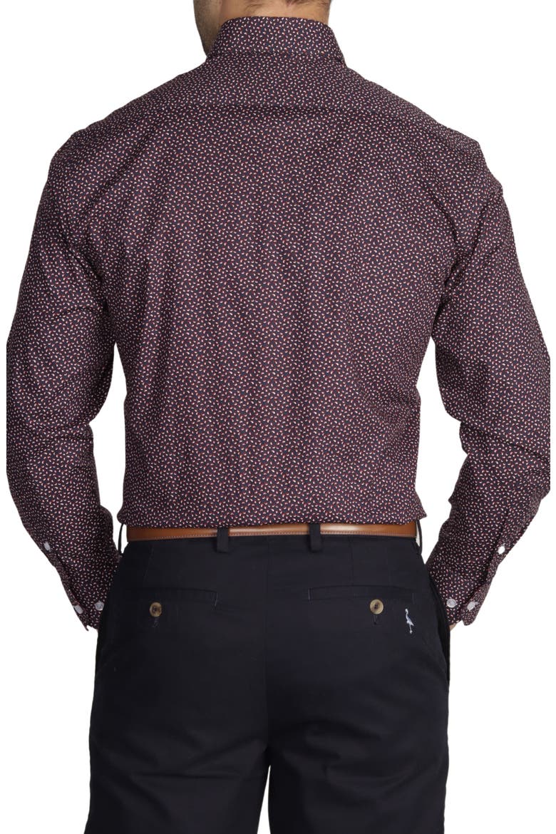 Mini Paisley Long Sleeve Button-Down Shirt, Alternate, color, NAVY