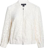Halogen® Lace Bomber Jacket