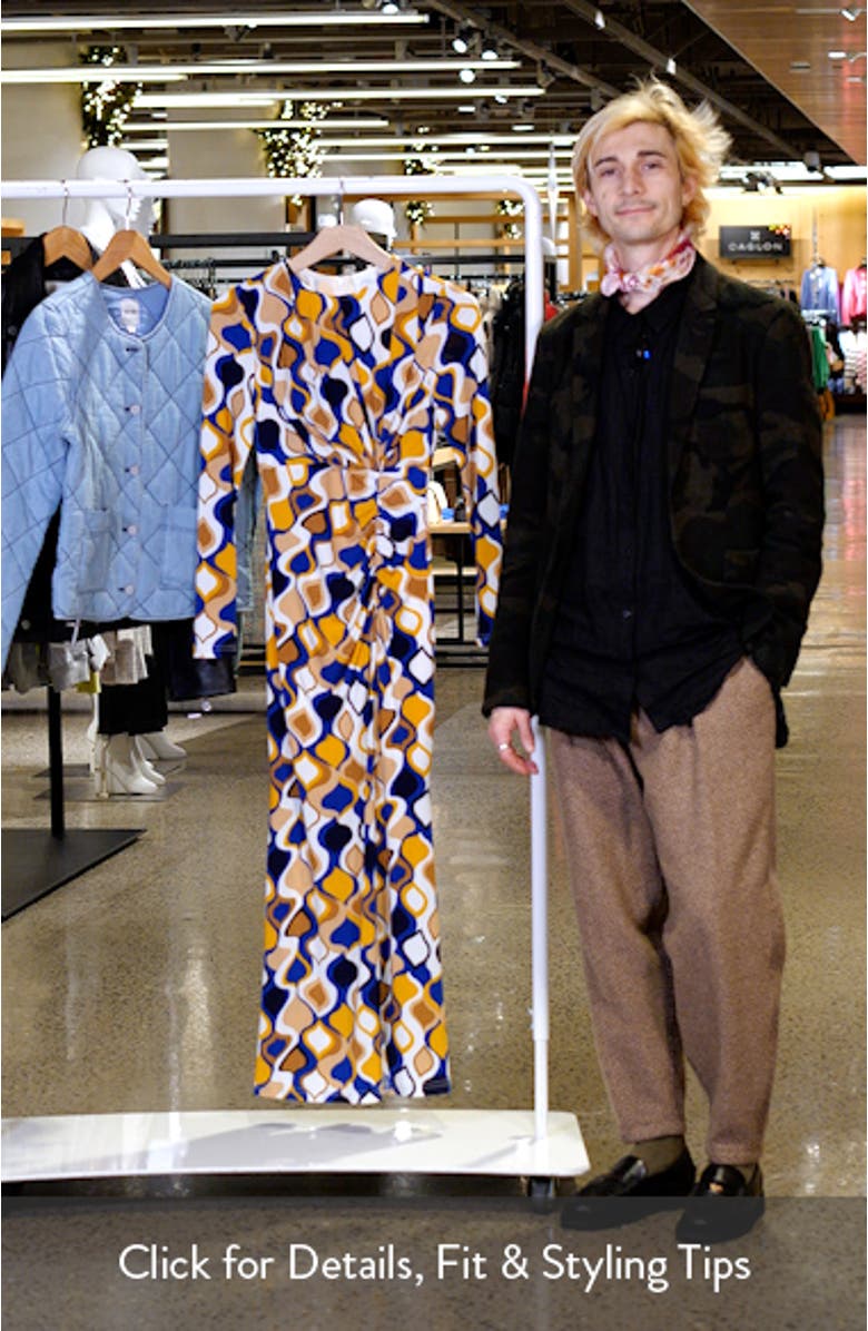 Astrid Geo Print Long Sleeve Maxi Dress, sales video thumbnail