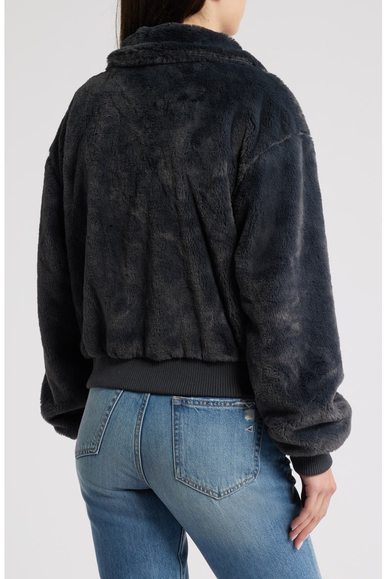 Faux Fur Jacket, Alternate, color, CHARCOAL