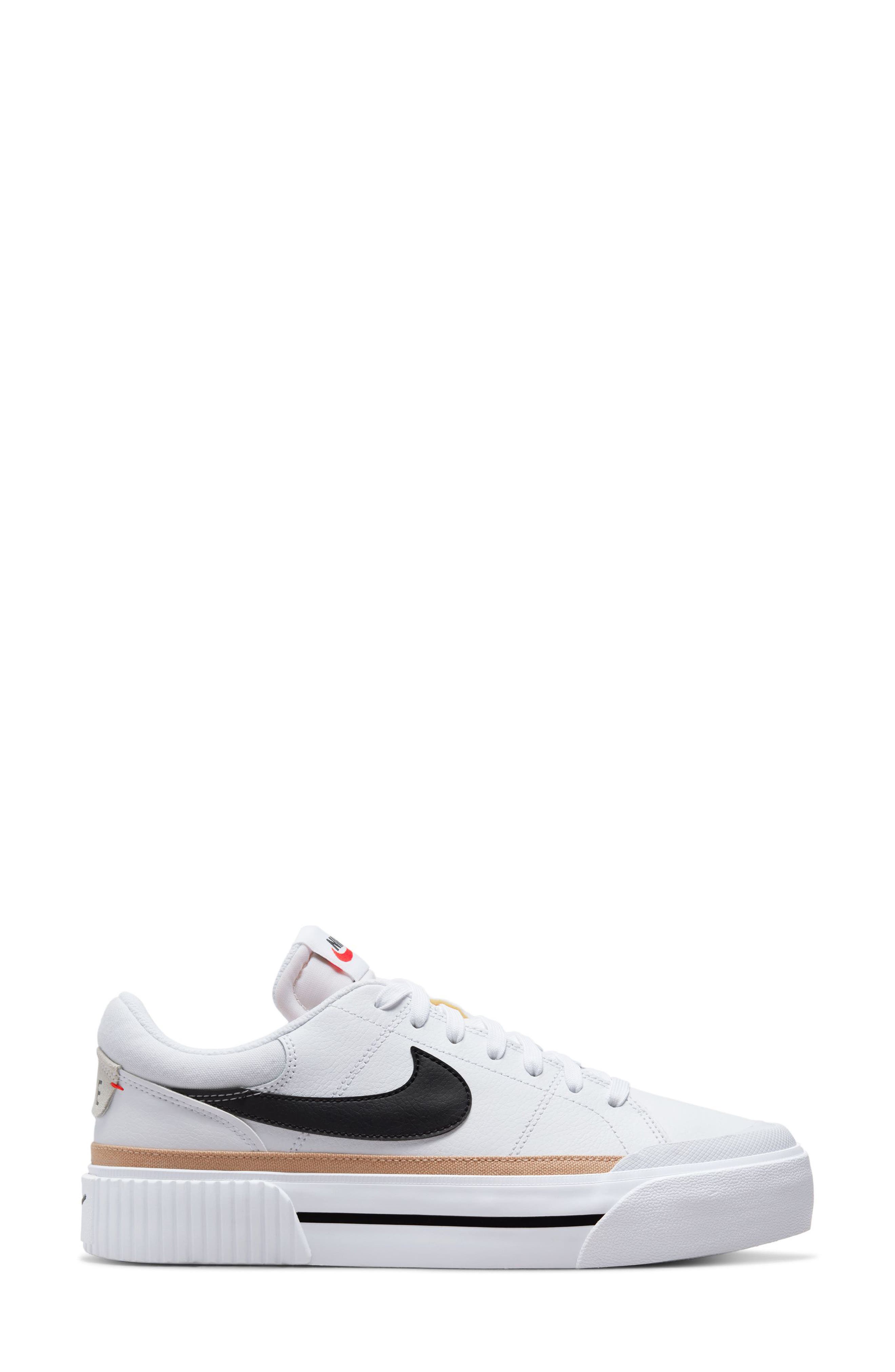 Nike Court Legacy Lift Platform Sneaker, Alternate, color, 100 White/Black