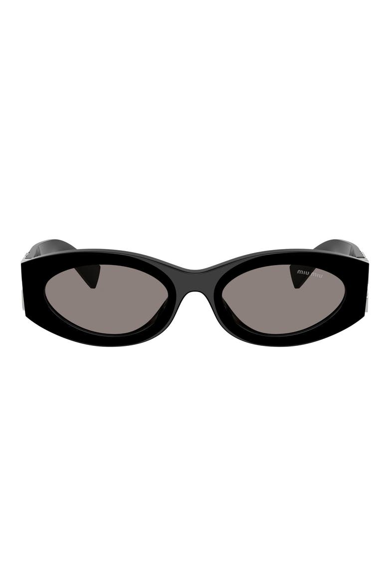 54mm Rectangular Sunglasses, Main, color, BLACK / DARK GREY