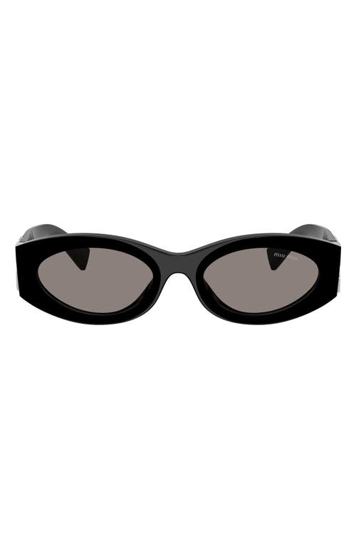 Miu Miu 54mm Rectangular Sunglasses in Black/dark Grey at Nordstrom