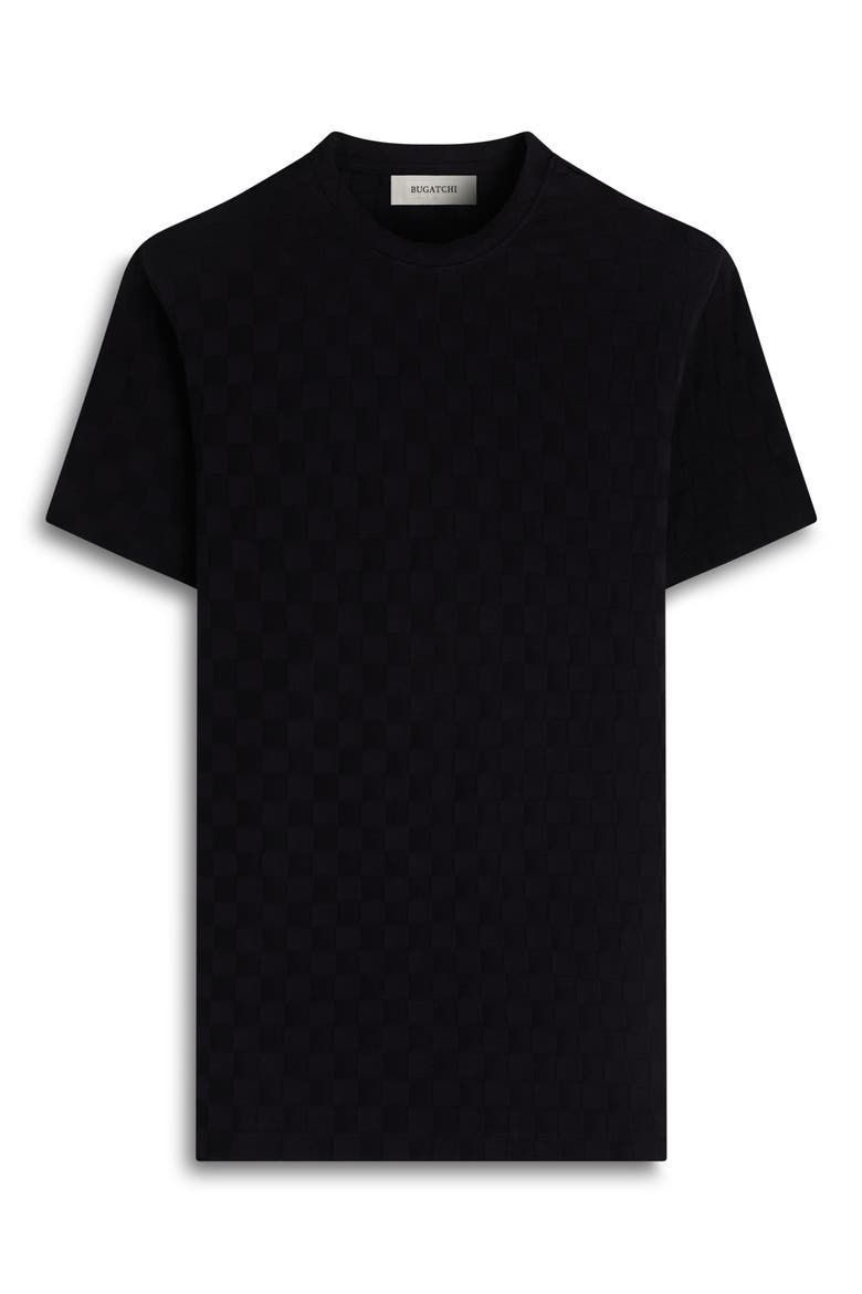 Geo Textured Cotton T-Shirt, Alternate, color, BLACK