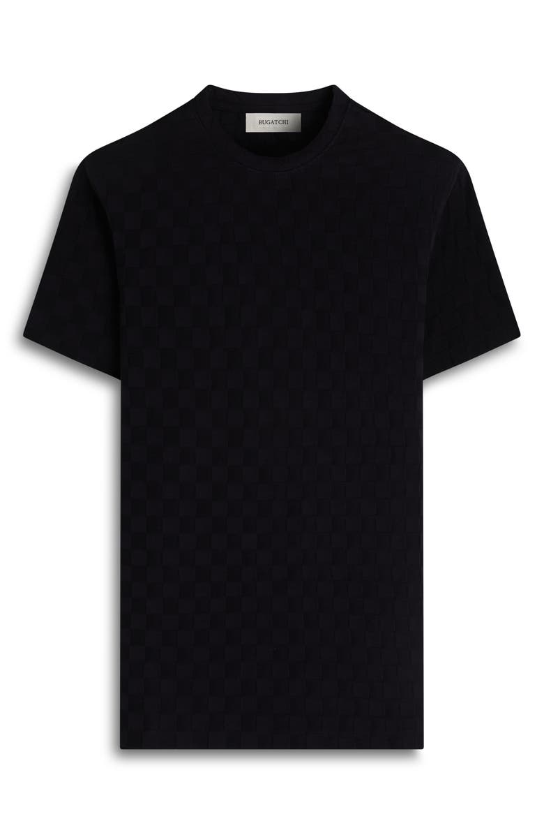 Bugatchi Geo Textured Cotton T-Shirt, Alternate, color, Black