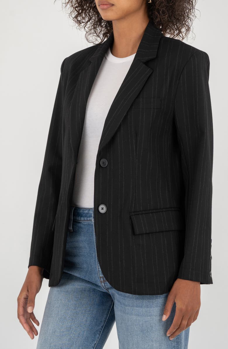 KUT from the Kloth Ellie Pinstripe Stretch Cotton Blend Blazer, Alternate, color, Blazer