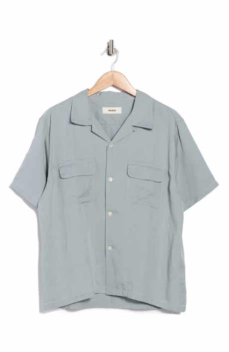 BUCK MASON Draped Linen Deuce Coupe Camp Shirt