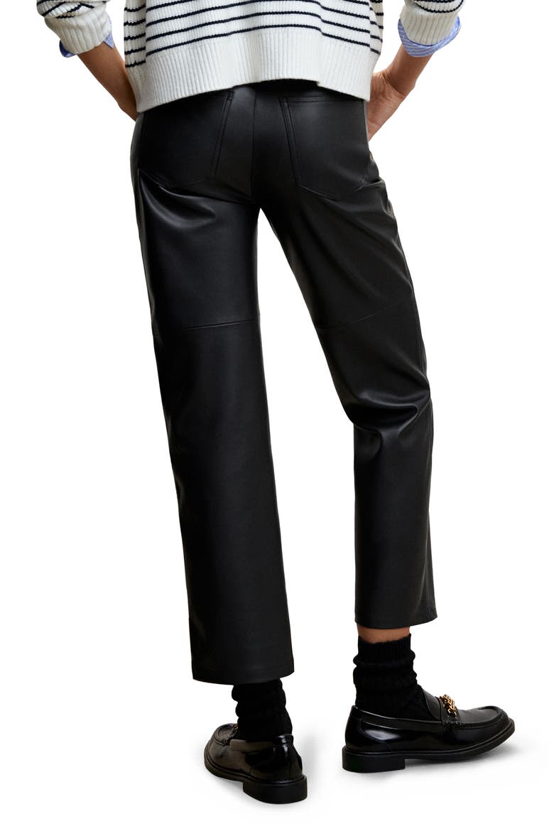 Straight Leg Faux Leather Pants, Alternate, color, BLACK