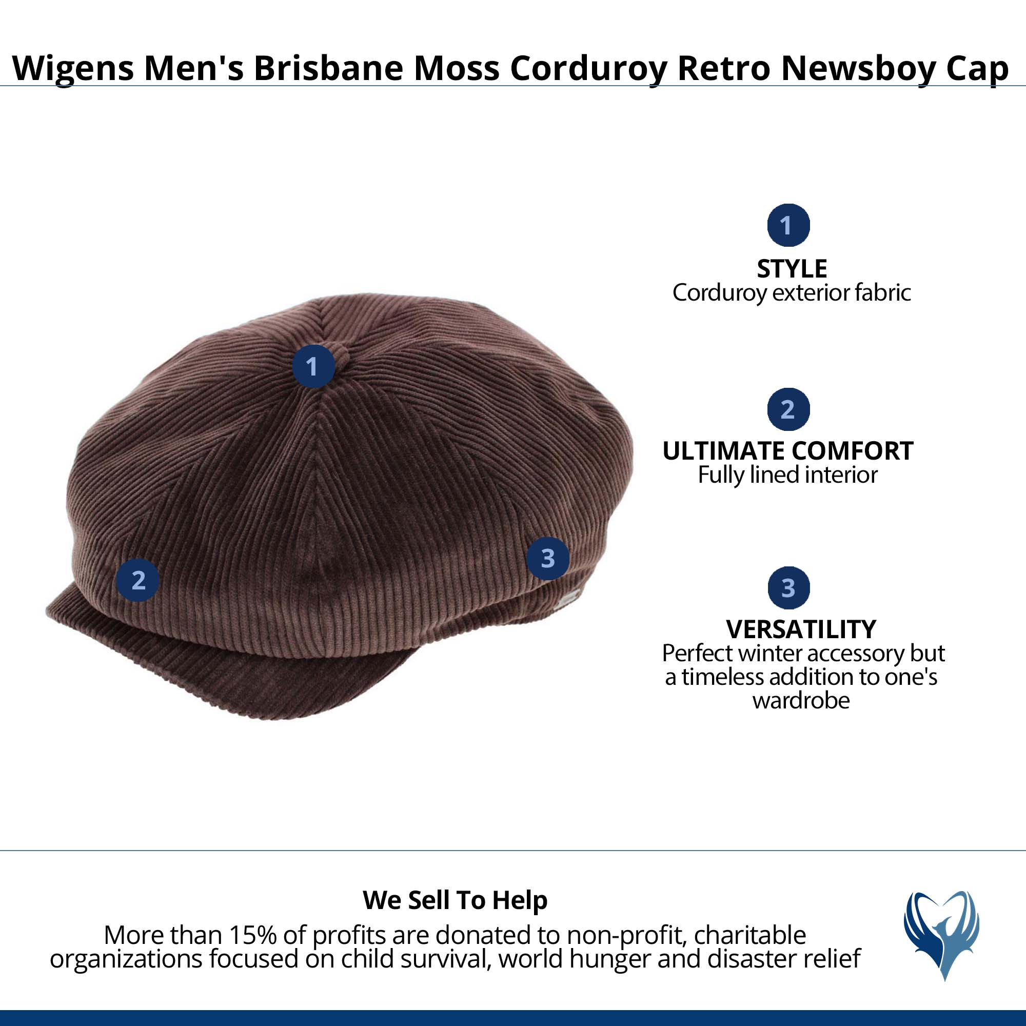 Men's Brisbane Moss Corduroy Retro Newsboy Cap (Men) | Nordstrom