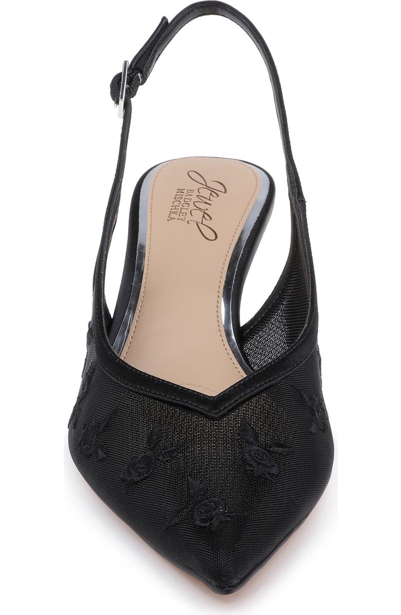 Jewel Badgley Mischka Zahra II Slingback Pointed Toe Pump, Alternate, color, Black Satin