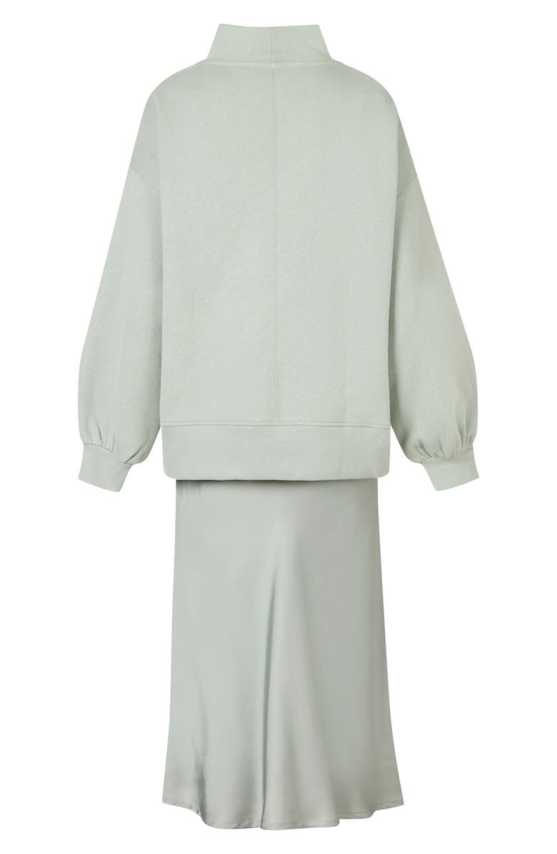AllSaints Nevarra Mock Neck Sweatshirt & Slipdress, Alternate, color, 