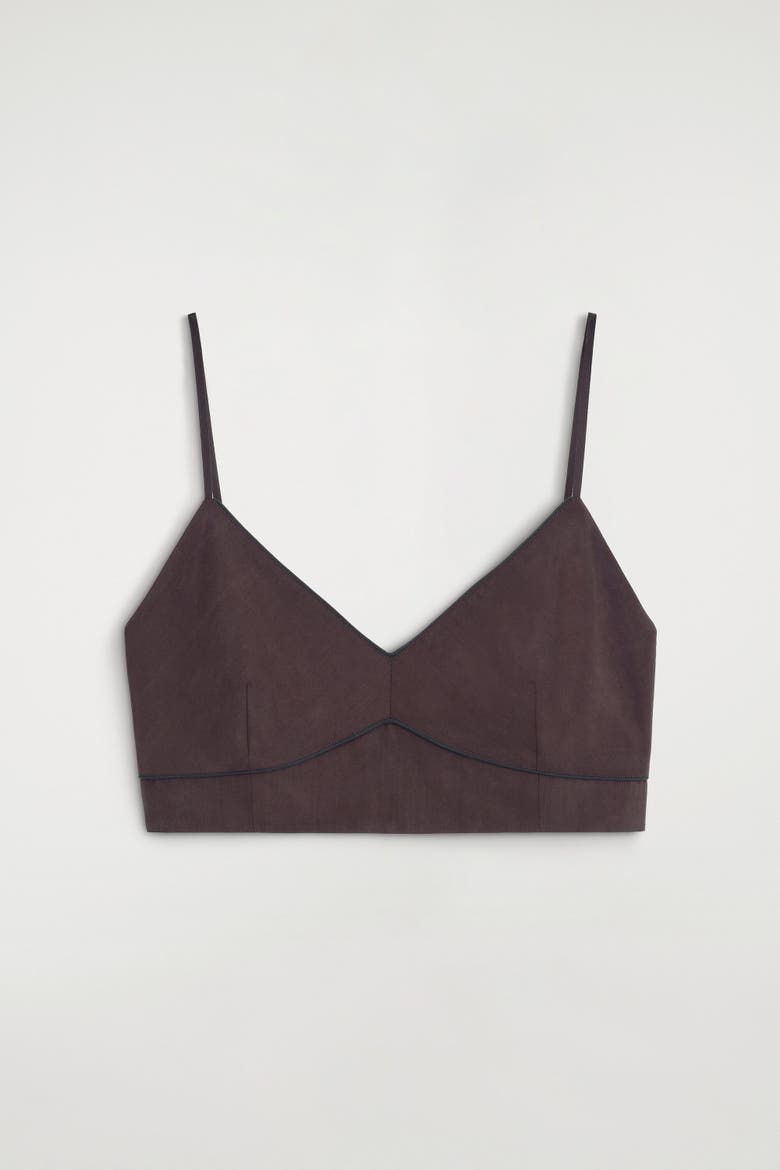 Silk Bralette, Main, color, BROWN