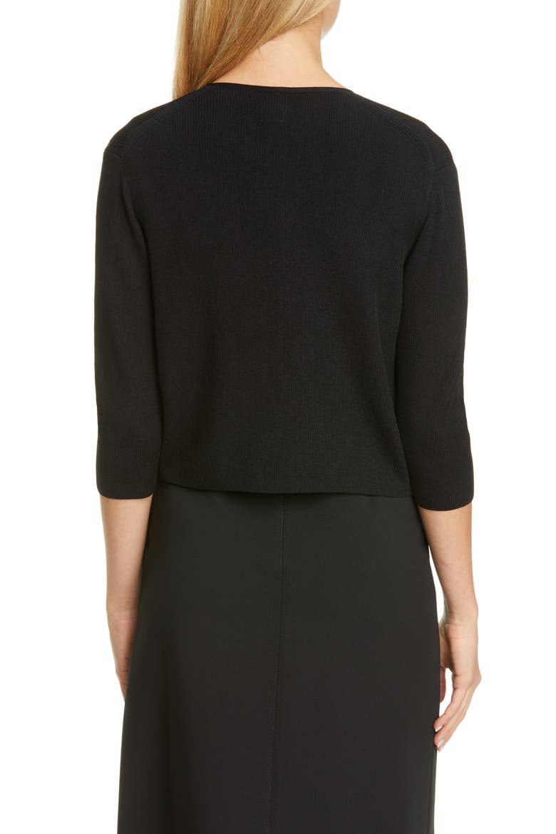 Open Front Crop Cardigan, Alternate, color, BLACK