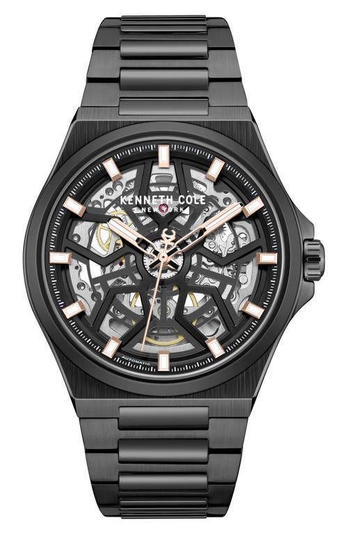 Kenneth Cole New York Automatic Bracelet Watch, 43.5mm In Black