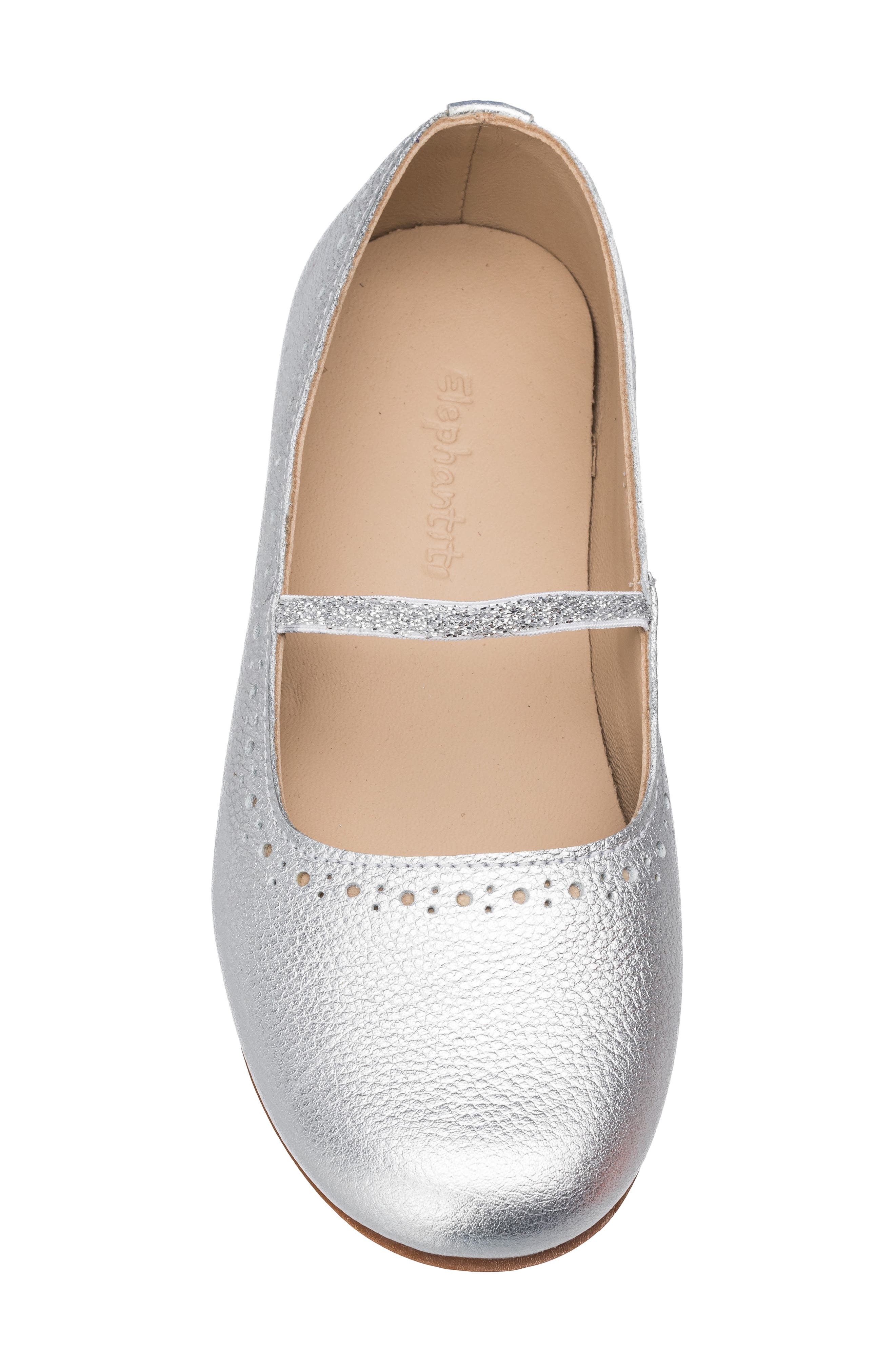 Elephantito Kids
 Sasha Ballet Flat, Alternate, color, Silver