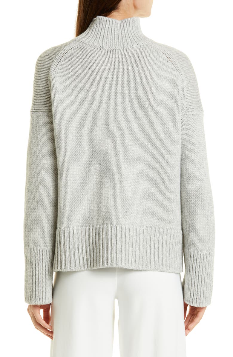 Vince Rib Trim Mock Neck Wool & Cashmere Sweater, Alternate, color, Soft Grey