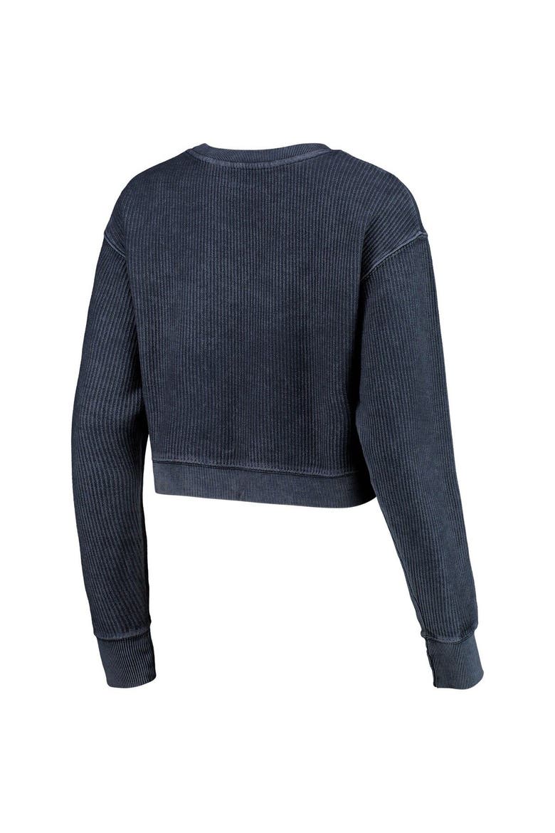 Women's League Collegiate Wear Navy Penn State Nittany Lions Classic Corded Timber Crop Pullover Sweatshirt, Alternate, color, Navy