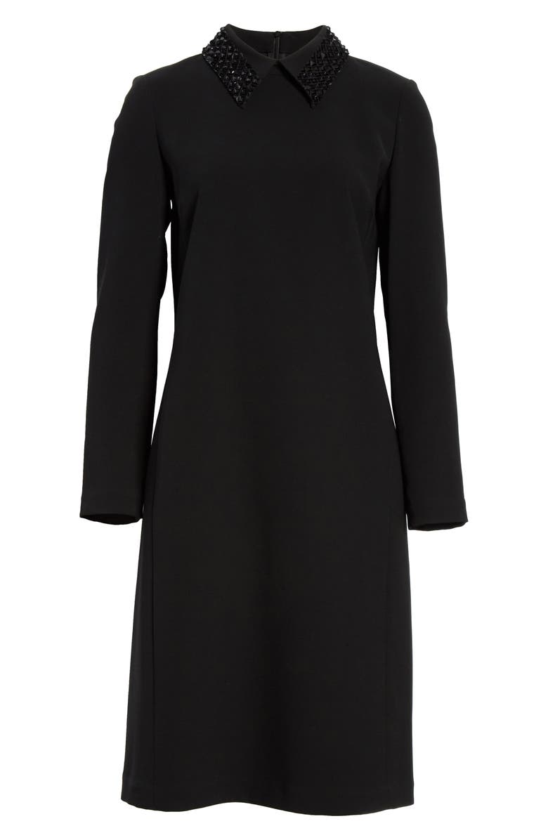 Lafayette 148 New York Janis Embellished Collar Long Sleeve Dress, Alternate, color, 