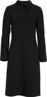 Lafayette 148 New York Janis Embellished Collar Long Sleeve Dress