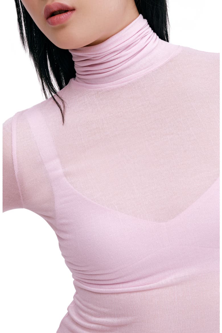 Eloise Turtleneck Semisheer Jersey Top, Alternate, color, MAUVE