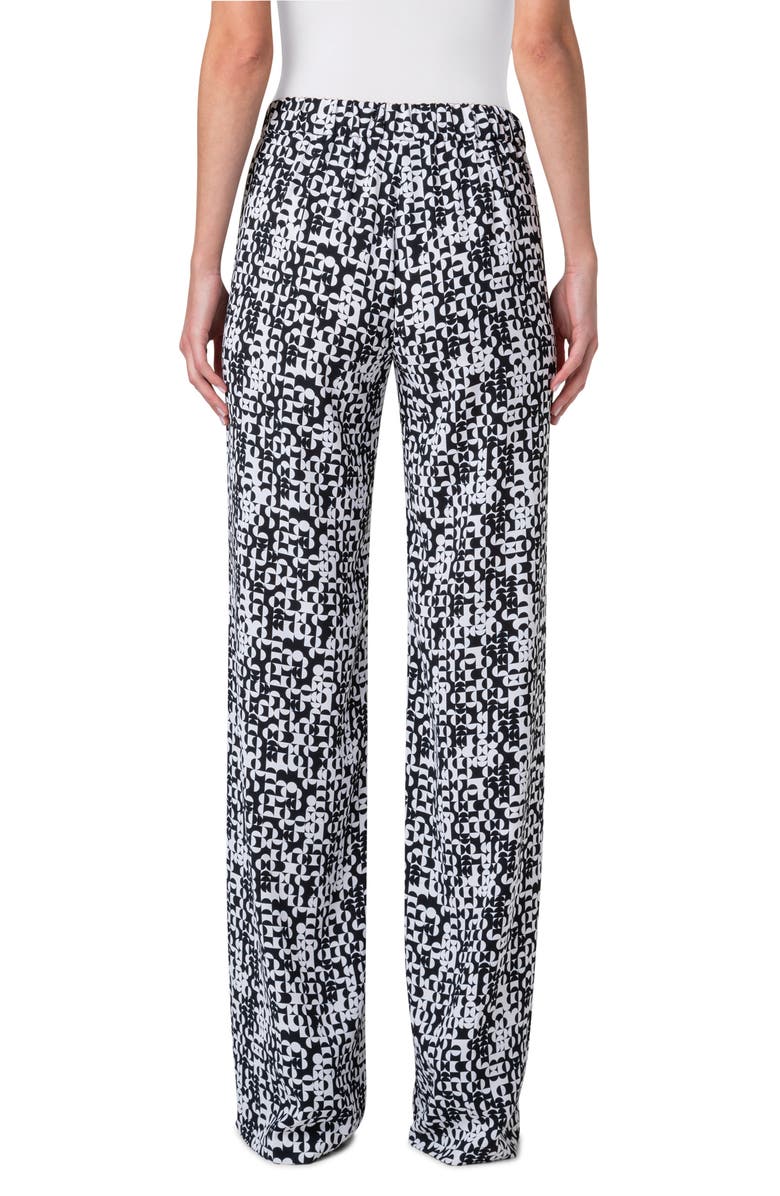 Akris punto Marla Mini Half Grid Circle Print Moss Crepe Pants, Alternate, color,