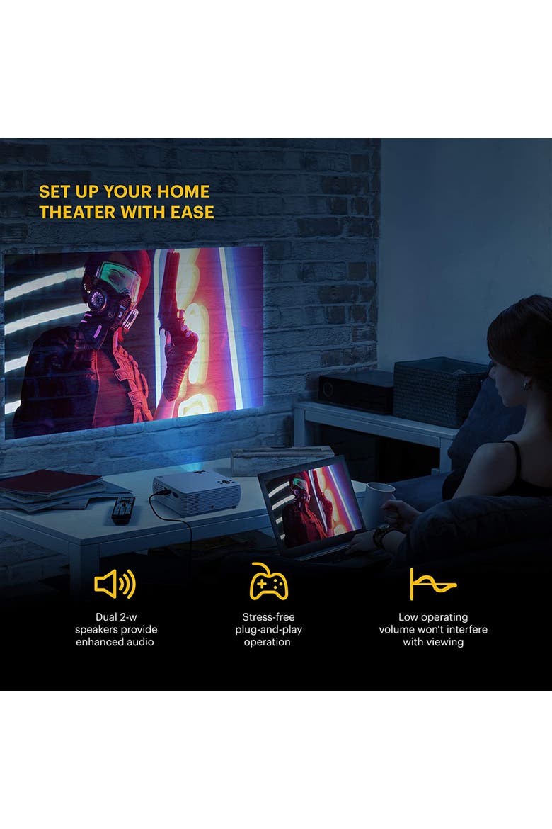 FLIK X4 Portable Projector, Alternate, color, White