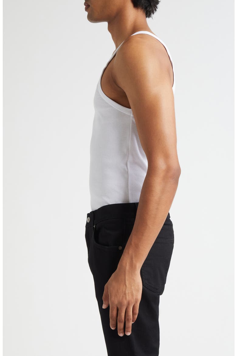 Embroidered Logo Rib Tank, Alternate, color, W0800 BIANCO OTTICO