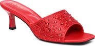 Nicole Miller Rhinestone Embellished Mule Heeled Sandal