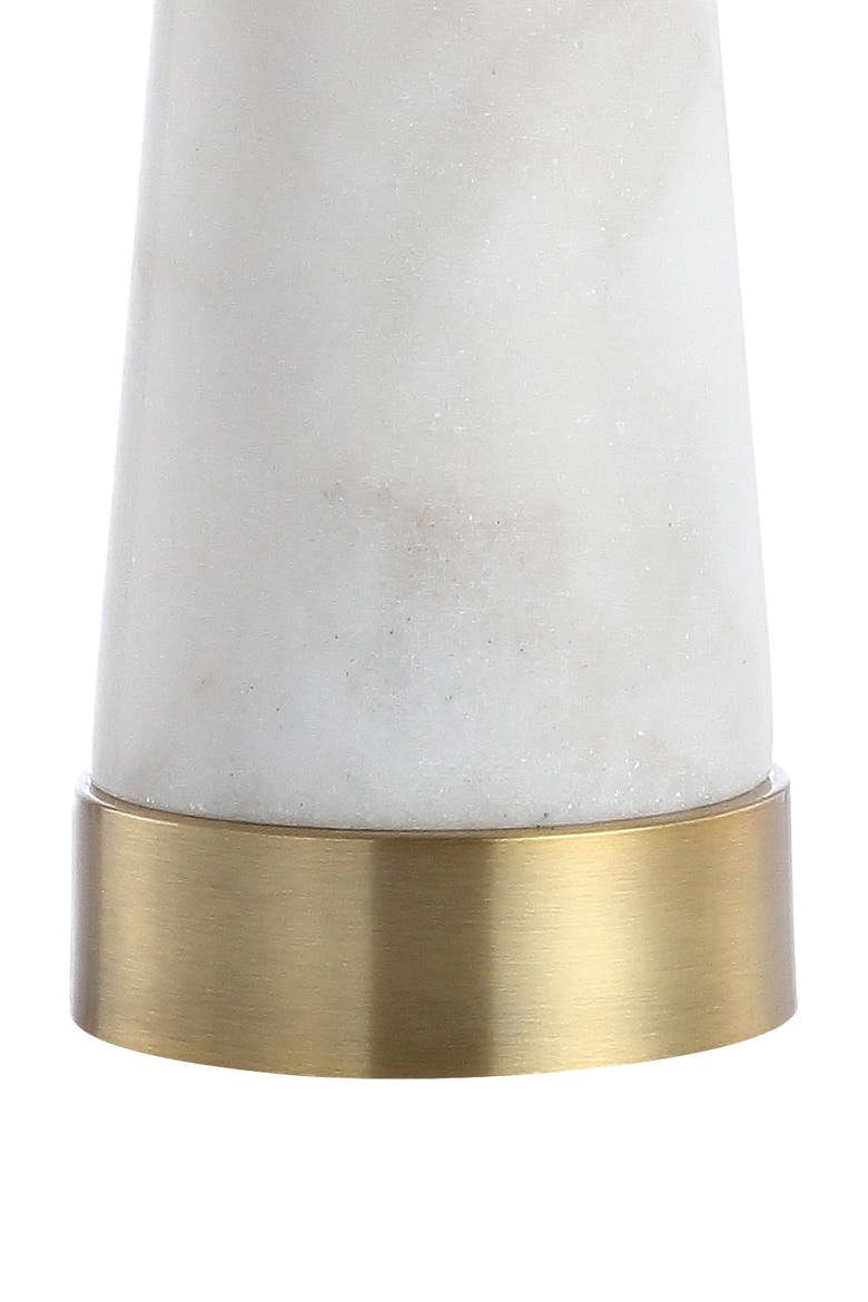 Travis 26.5" Marble/Iron Gold Modern Column LED Table Lamp, White, Alternate, color, White