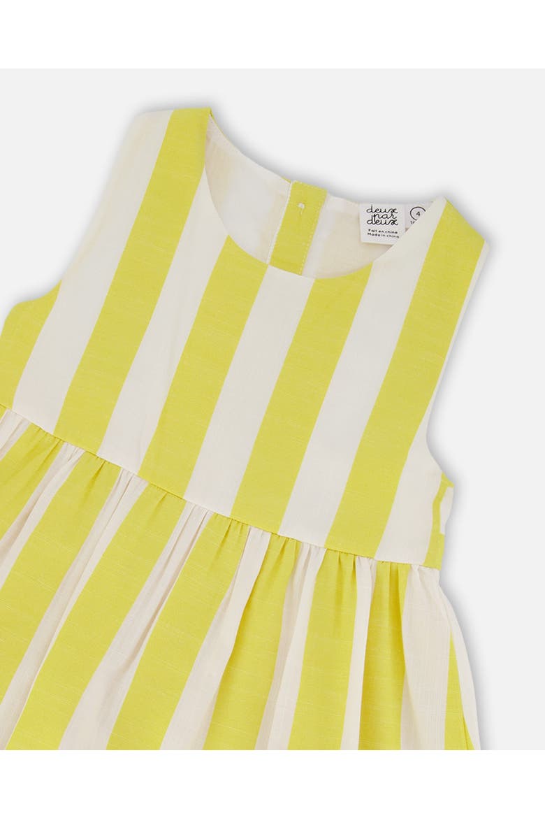 Sleeveless Striped Flared Dress, Alternate, color, White and Yellow Stripes