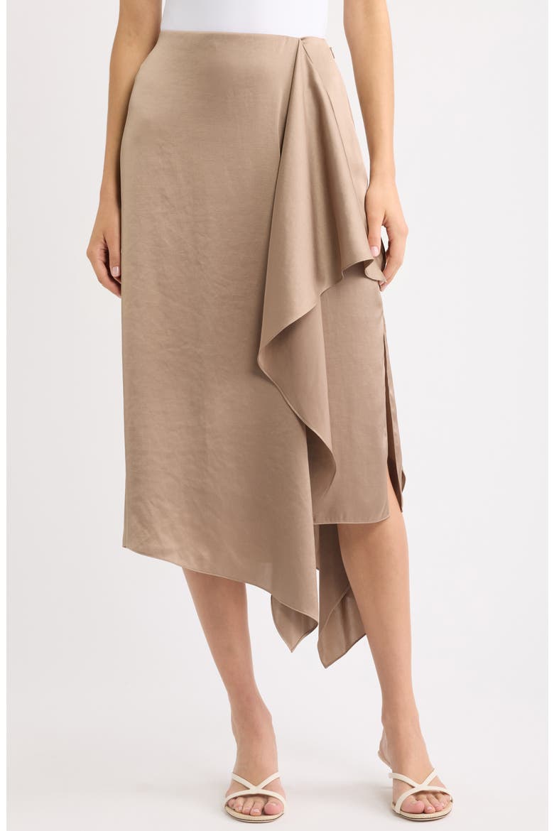 Convertible Satin Skirt, Main, color, MOCHA TAUPE - 2QC